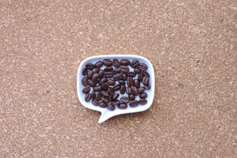 コーヒー豆で作った吹き出し